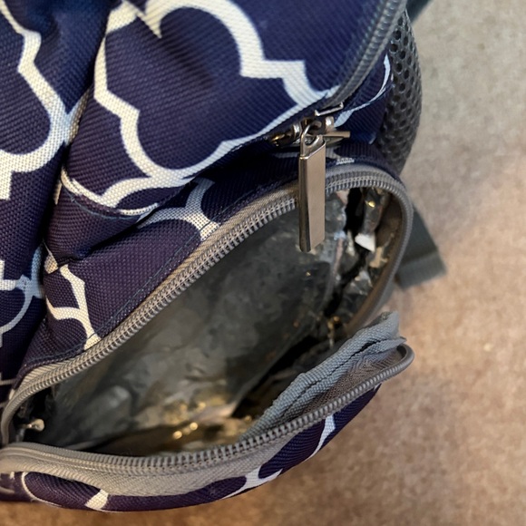 Navy Geometric Pattern Diaper Bag - Picture 12 of 16